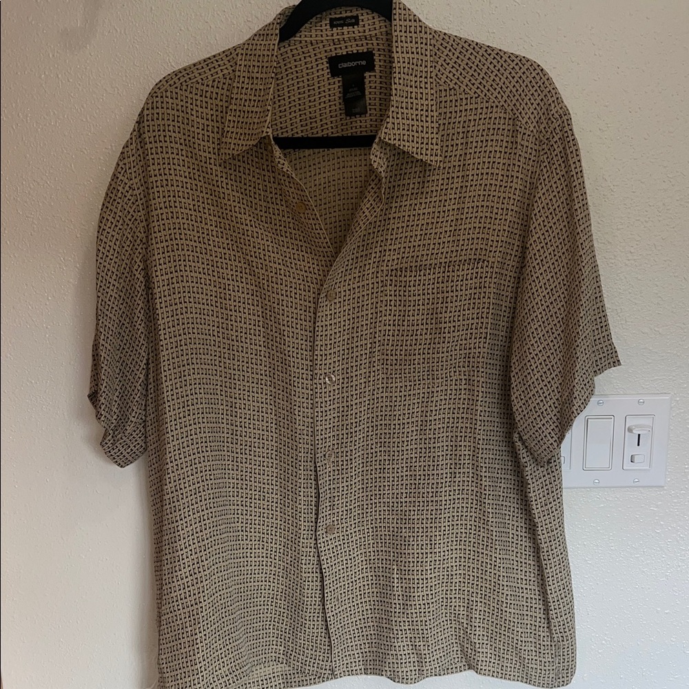Claiborne Men's Silk Button Down Shirt SZ L - Picture 3 of 6